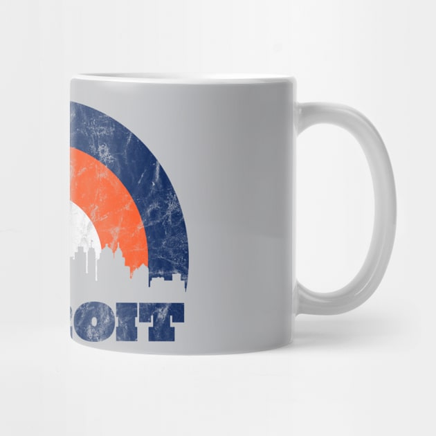 Detroit Vintage Sunrise - Baseball Colors by SchaubDesign